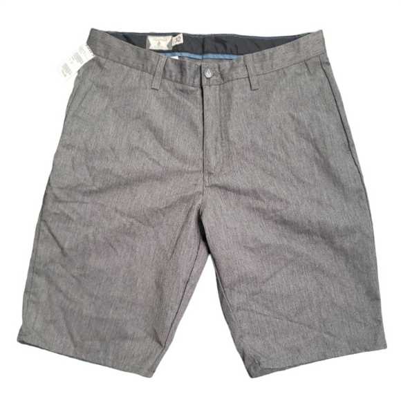 Volcom Shorts Mens 32 Gray Chino Preppy Casual Men's - Picture 1 of 12